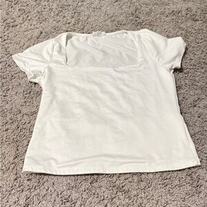 Elegant White Short Sleeve Women's Top